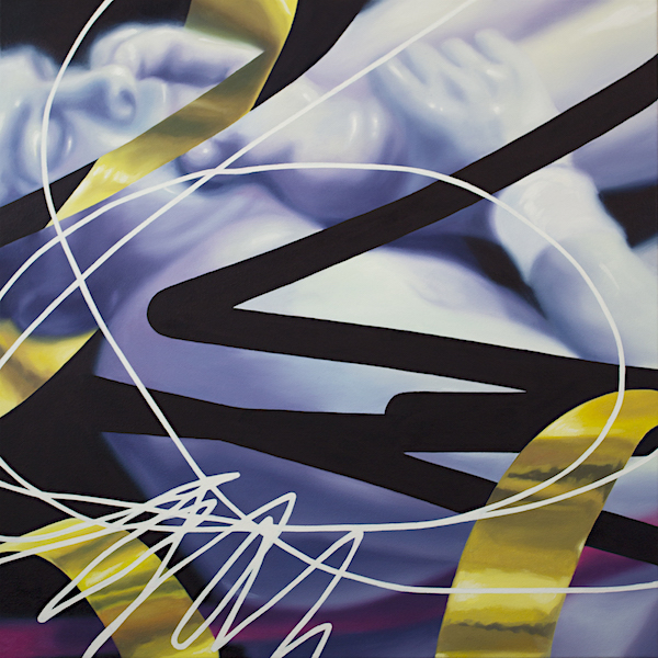 Eva Citarrella: o.T. [Kiss II], 2020, Öl und Acryl auf Leinwand, 65 x 65 cm

